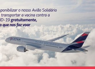 Avião Solidário da LATAM realizará gratuitamente o transporte doméstico de 513 caixas – que equivalem a 15 toneladas – de vacinas para combate da Covid-19