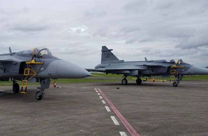 FAB incorpora primeiros F-39 Gripen à frota do Esquadrão Jaguar